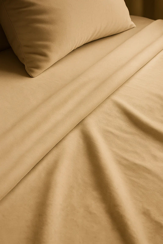 Classic Plain Bed Sheet Set - Beige