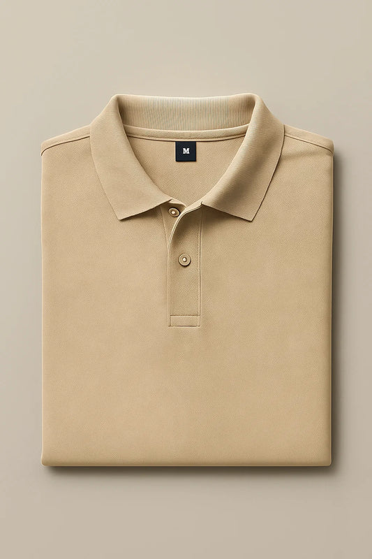 Essential Cotton Polo – Beige