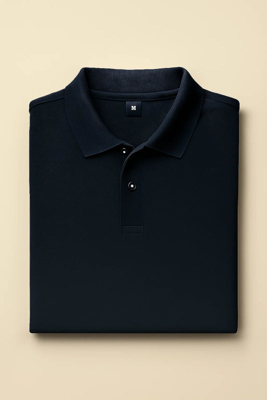 Essential Cotton Polo – Navy Blue
