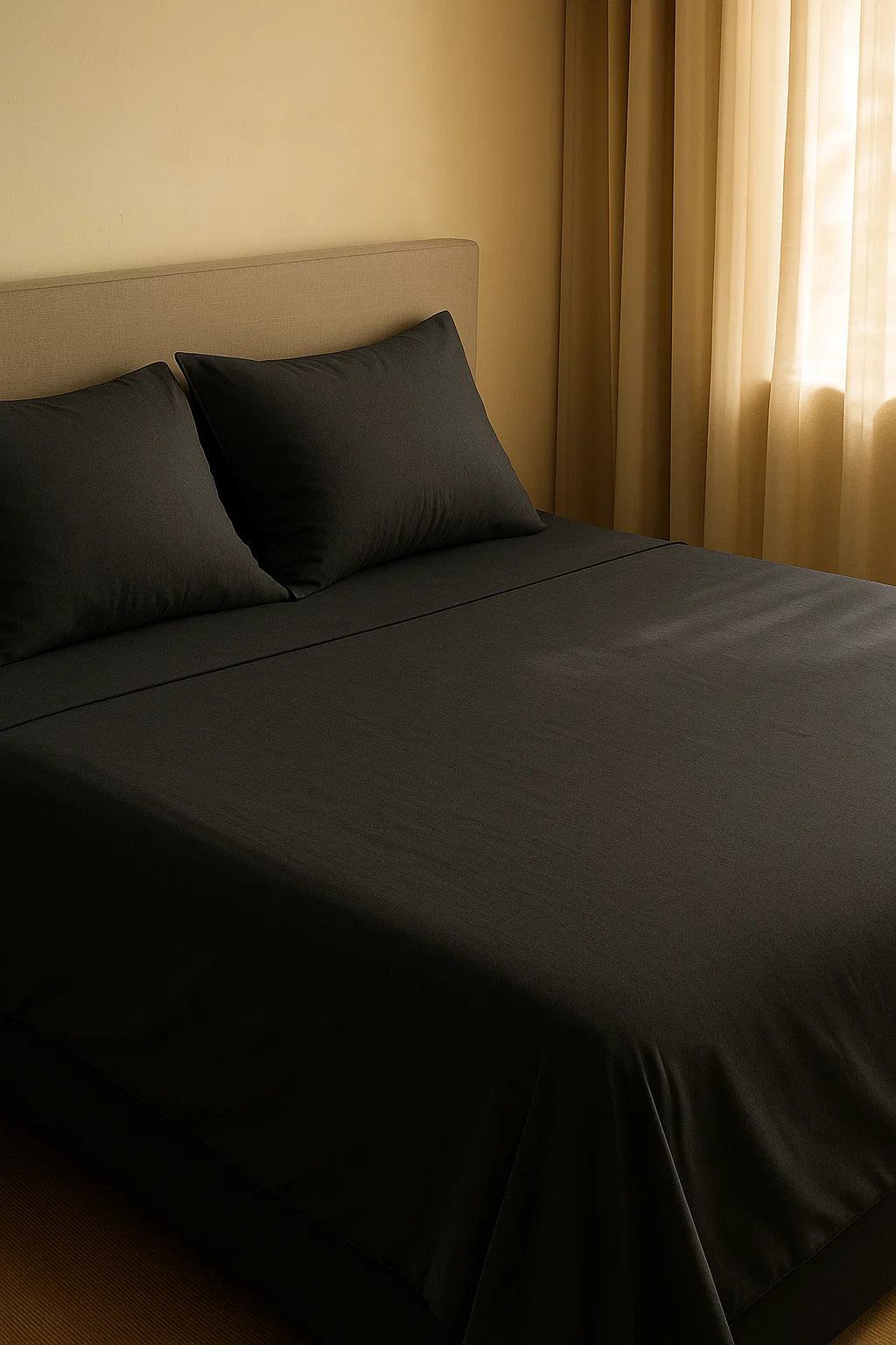 Classic Plain Bed Sheet Set - Charcoal Grey
