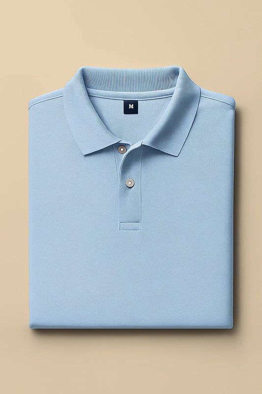 Essential Cotton Polo – Light Blue
