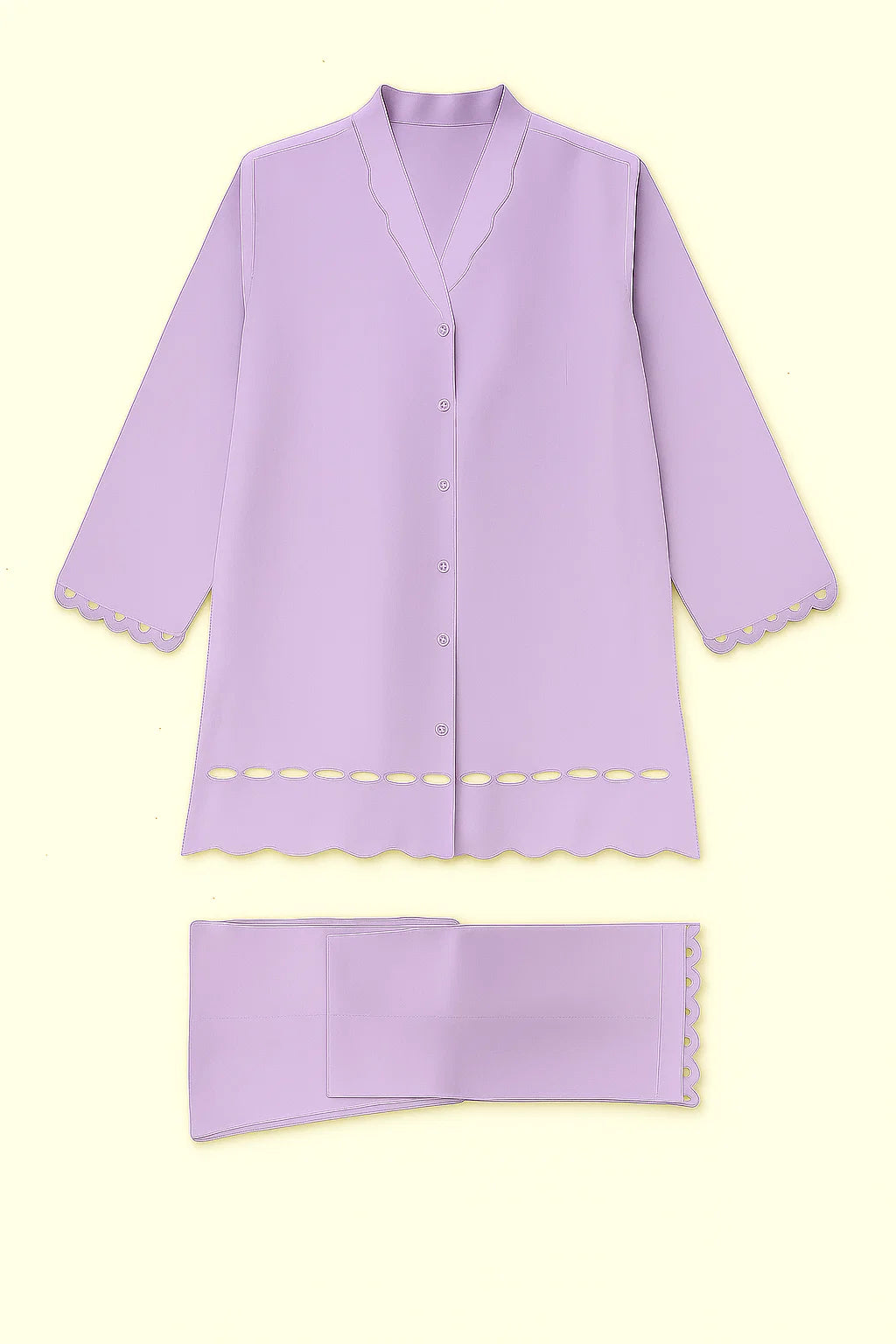 Premium 2-Piece Unstitched -  Lilac