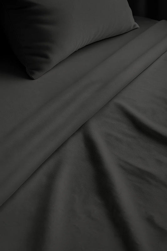 Classic Plain Bed Sheet Set - Charcoal Grey