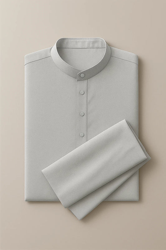 Classic Cotton Shalwar Kameez – Grey