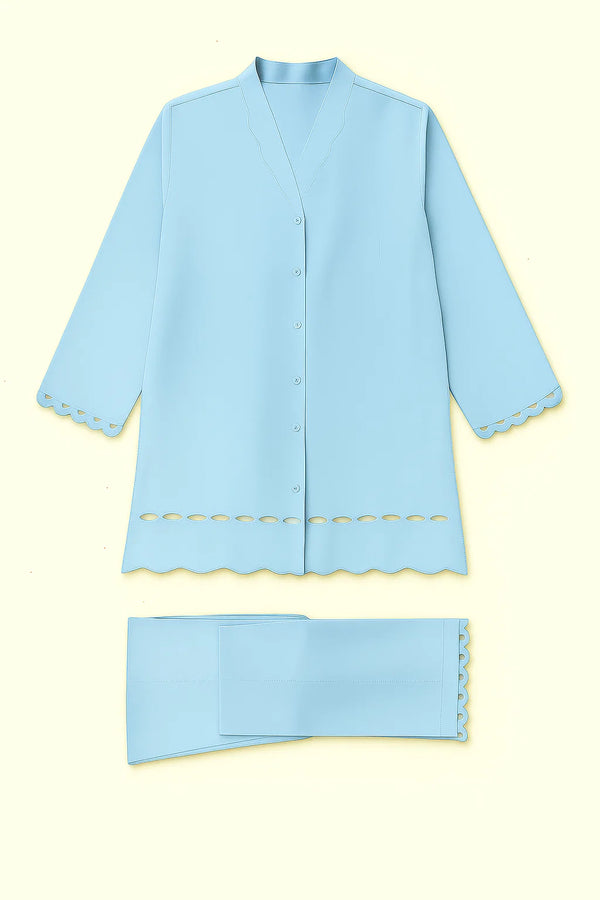 Premium 2-Piece Unstitched -  Light Blue