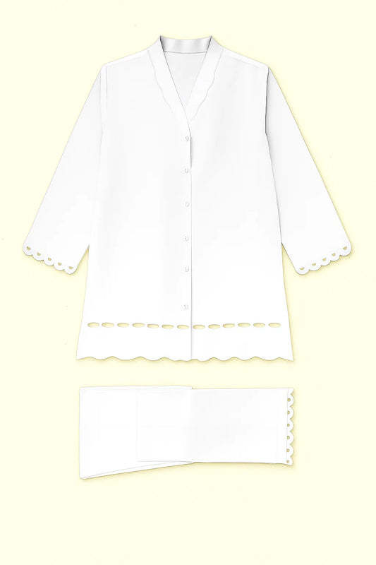 Premium 2-Piece Unstitched -  White