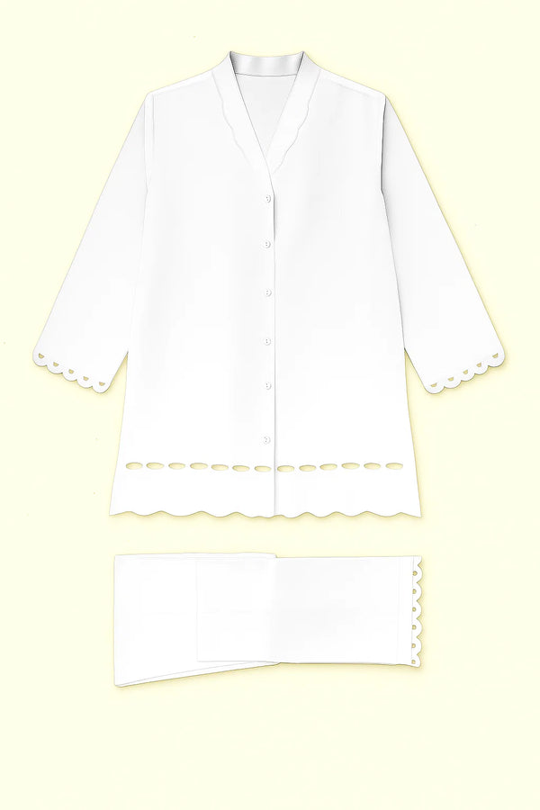 Premium 2-Piece Unstitched -  White